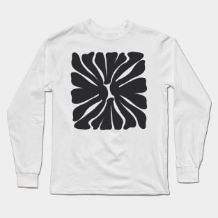 Abstract monochrome flower Long Sleeve T-Shirt
